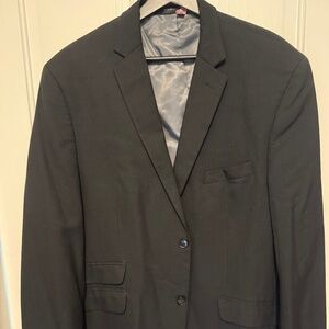 Perry Ellis Portfolio Suit Jacket 46L Slim Fit Black Blazer Jacket Only